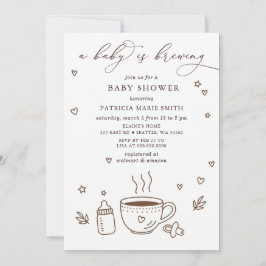 Invitation Baby is Brewing Coffee Gender Neutral Baby Shower