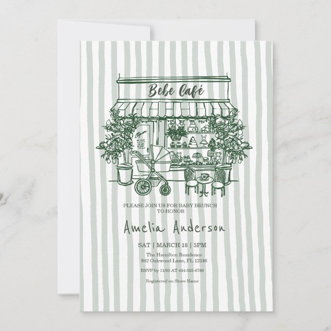 Invitation  baby is brewing Home cafe themed BABY Shower (Devant)