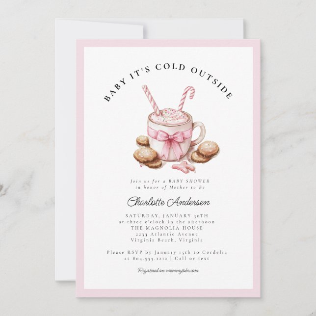 Invitation Baby It's Cold Outside Coquette Baby Shower  (Devant)