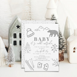 Invitation Baby It's Cold Outside Grey Baby shower