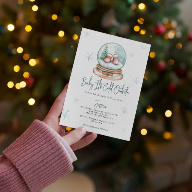 Invitation Baby It's Cold Outside Snow Globe Baby shower (Créateur téléchargé)