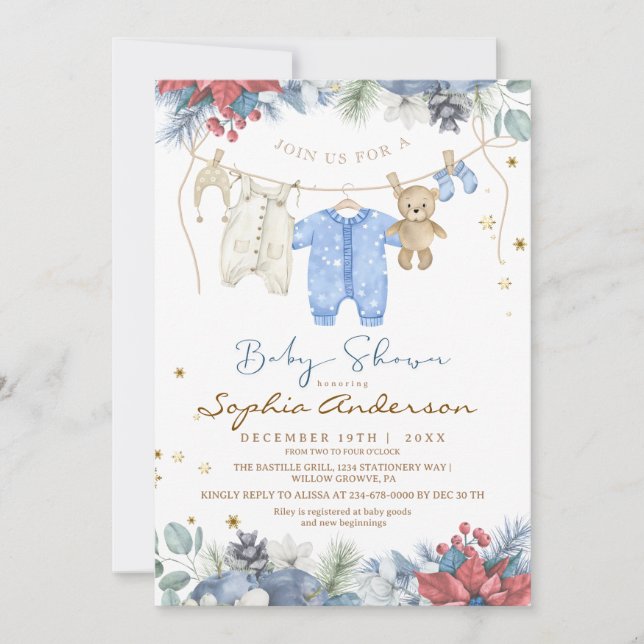 Invitation Baby Its Cold Outside Winter Baby Shower (Devant)