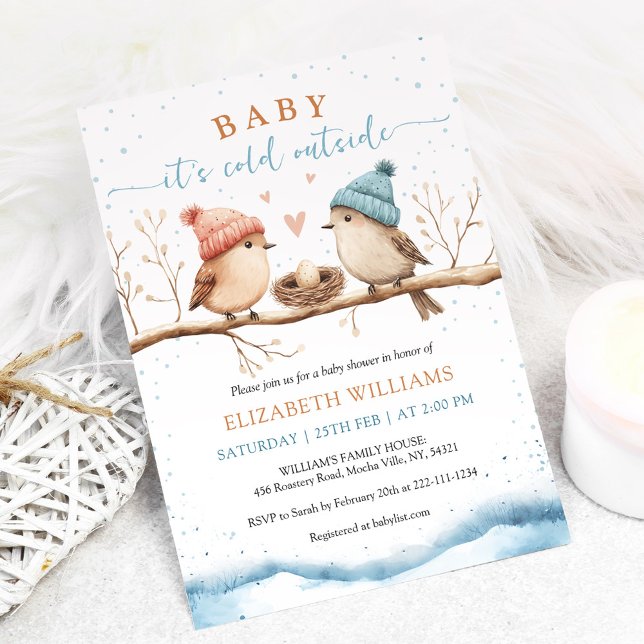 Invitation Baby it's cold outside, Winter Baby Shower Invitat (Créateur téléchargé)