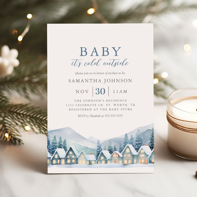 Invitation Baby, It's Cold Outside Winter Holiday Baby Shower (Créateur téléchargé)