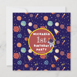 Invitation Baby Kids Astronaut Space N'importe quel âge fête 