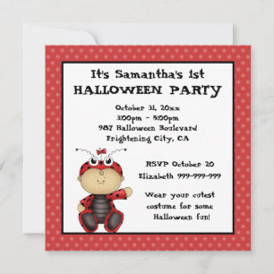 Invitation Baby Ladybug Premier parti d'Halloween
