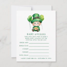 Invitation Baby Leprechaun baby shower jeu de devination