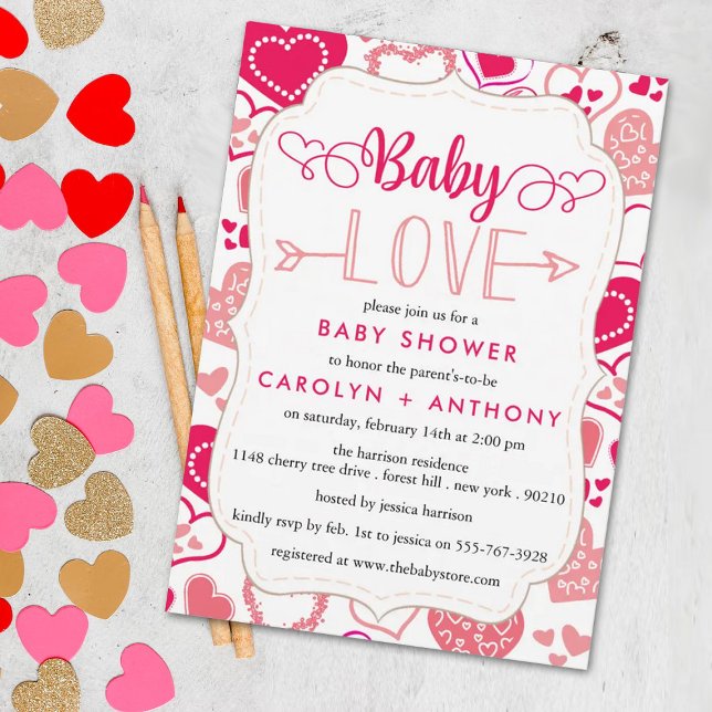 Invitation "Baby Love" Baby shower de la Saint Valentin (Créateur téléchargé)