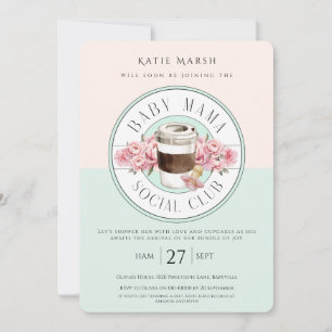 Invitation Baby Mama Social Club - Baby shower Turquoise