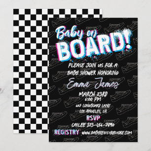 Invitation Baby on Skateboard Chaussures - Sexe neutre -