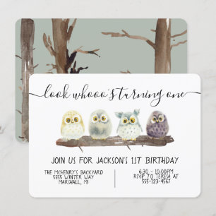 Invitation Baby Owl Birthday