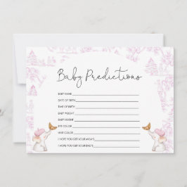 Invitation Baby Predictions Baby shower Toile rose Jeu