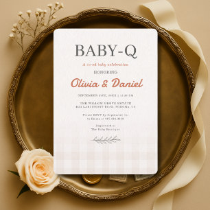 Invitation Baby Q Baby Shower Couples Rustique