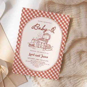 Invitation Baby Q BBQ Pique-Nique Couple Baby Shower