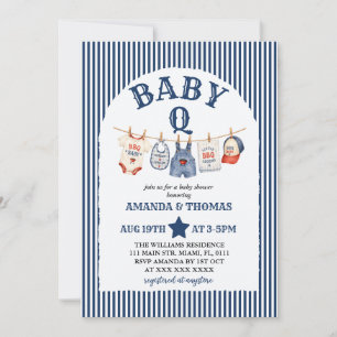 Invitation Baby-Q Burger Bébé Garçon Baby Shower