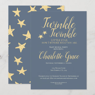 Invitation Baby Reveal Party Twinkle Twinkle Little Star