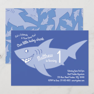 Invitation Baby Shark Ocean Animals 1er Anniversaire Invitati