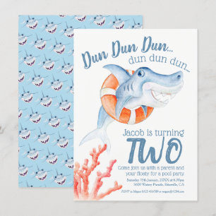 Invitation Baby shark swim lifesaver 2nd birthday