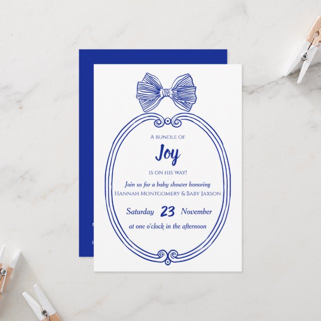 Invitation baby shower (Devant/Arrière en situation)