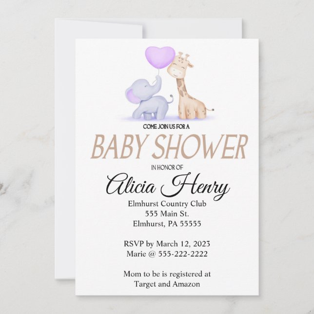 invitation baby shower (Devant)
