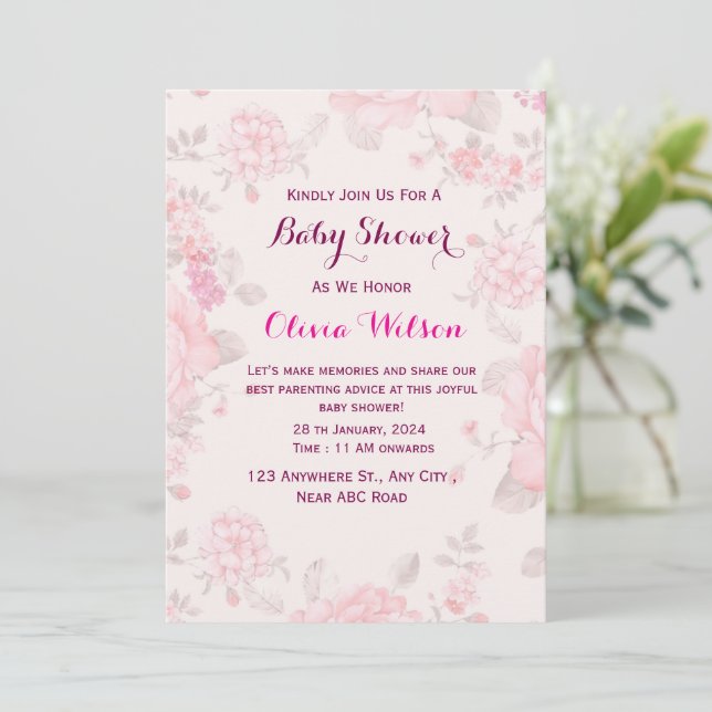 Invitation baby shower (Debout devant)