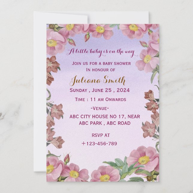 Invitation Baby shower (Devant)