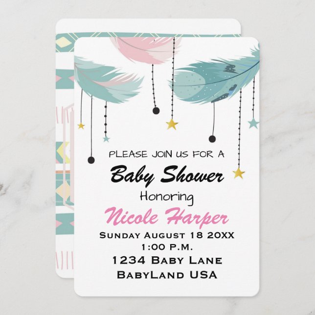 Invitation baby shower (Devant / Derrière)