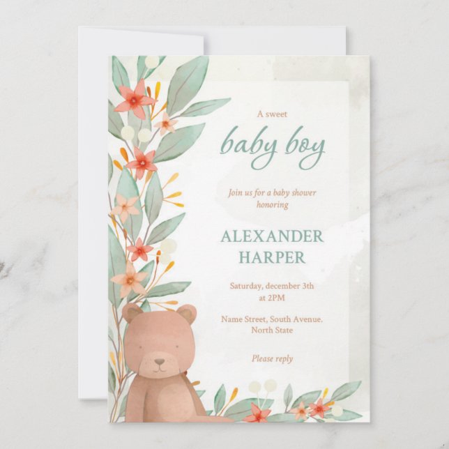Invitation baby shower (Devant)