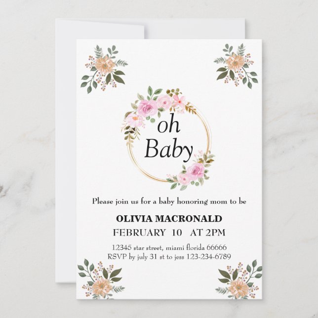 Invitation baby shower (Devant)