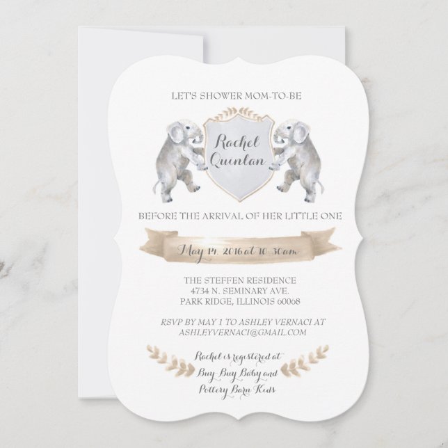 Invitation Baby shower 5x7 (Devant)