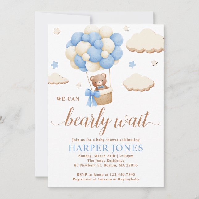 Invitation baby shower 5x7" (Devant)