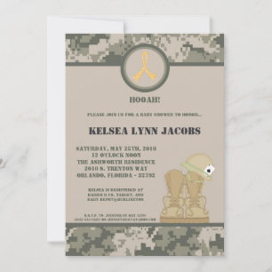 Invitation Baby shower 5x7 ARMÉE Camo ACU Imprimer