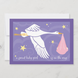 Invitation Baby shower 5x7 - Bébée violette