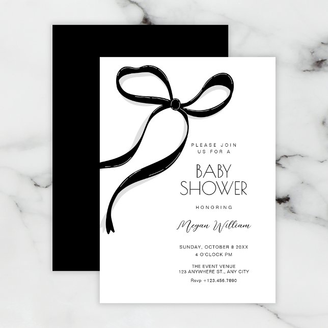 Invitation Baby shower à arc noir (Créateur téléchargé)