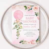 Baby shower à ballets floraux rose verdoyant