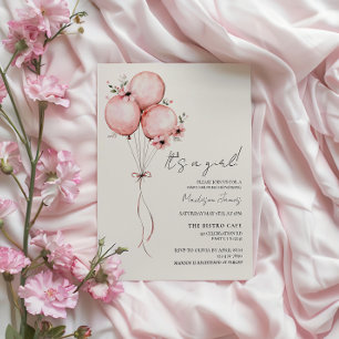 Invitation Baby shower à ballets roses