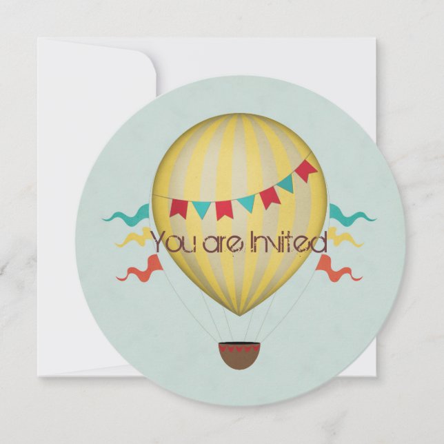 Invitation Baby shower à ballon à air chaud (Devant)