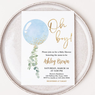 Invitation Baby shower à bulle Oh Boy