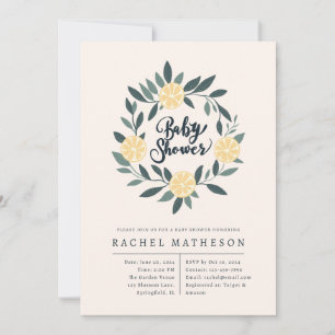 Invitation Baby shower à couronne Pastel Lemon
