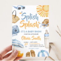 Baby shower à éclaboussures bleues