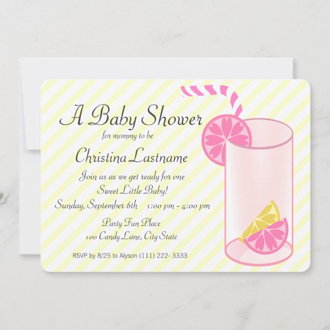 Invitation Baby shower à la limonade (Devant)