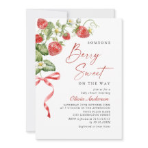 Baby shower à l'aquarelle tendance Meadow Strawber