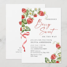 Baby shower à l'aquarelle tendance Meadow Strawber