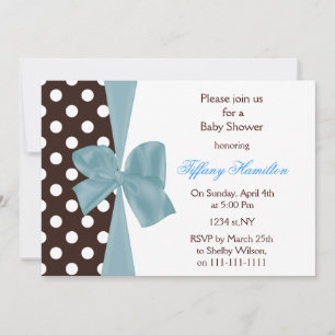 Invitation baby shower à l'arc bleu chocolat tendance Invitat
