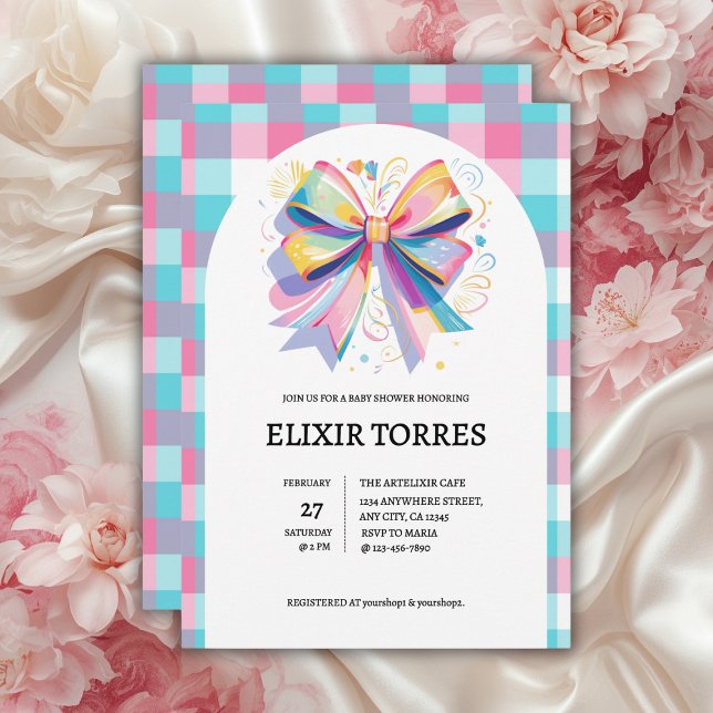 Invitation Baby shower à mâchoires colorées (Créateur téléchargé)