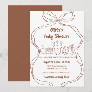 Invitation baby shower à mâchoires irky neutre pour les femme