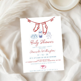 Invitation baby shower à main de café de brasserie fantaisie