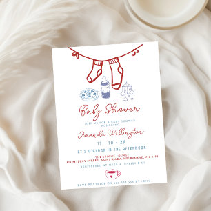 Invitation baby shower à main de café de brasserie fantaisie