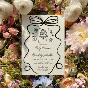 Invitation Baby shower à main fantaisiste