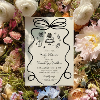 Invitation Baby shower à main fantaisiste